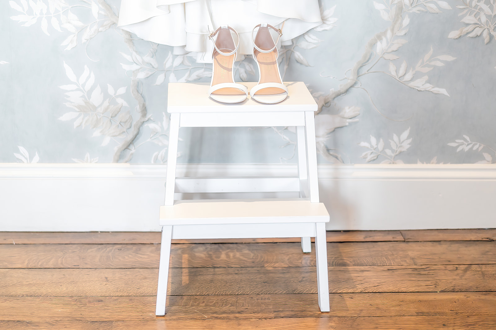 wedding shoes on stool