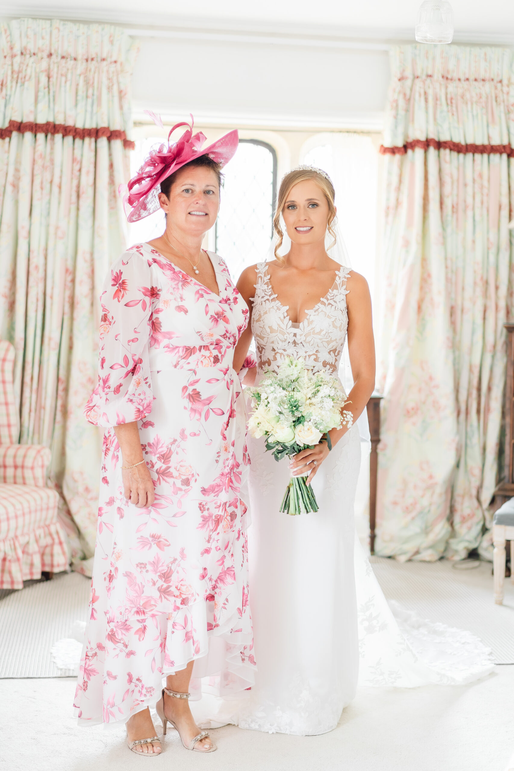 bride and mum at Irnham hall