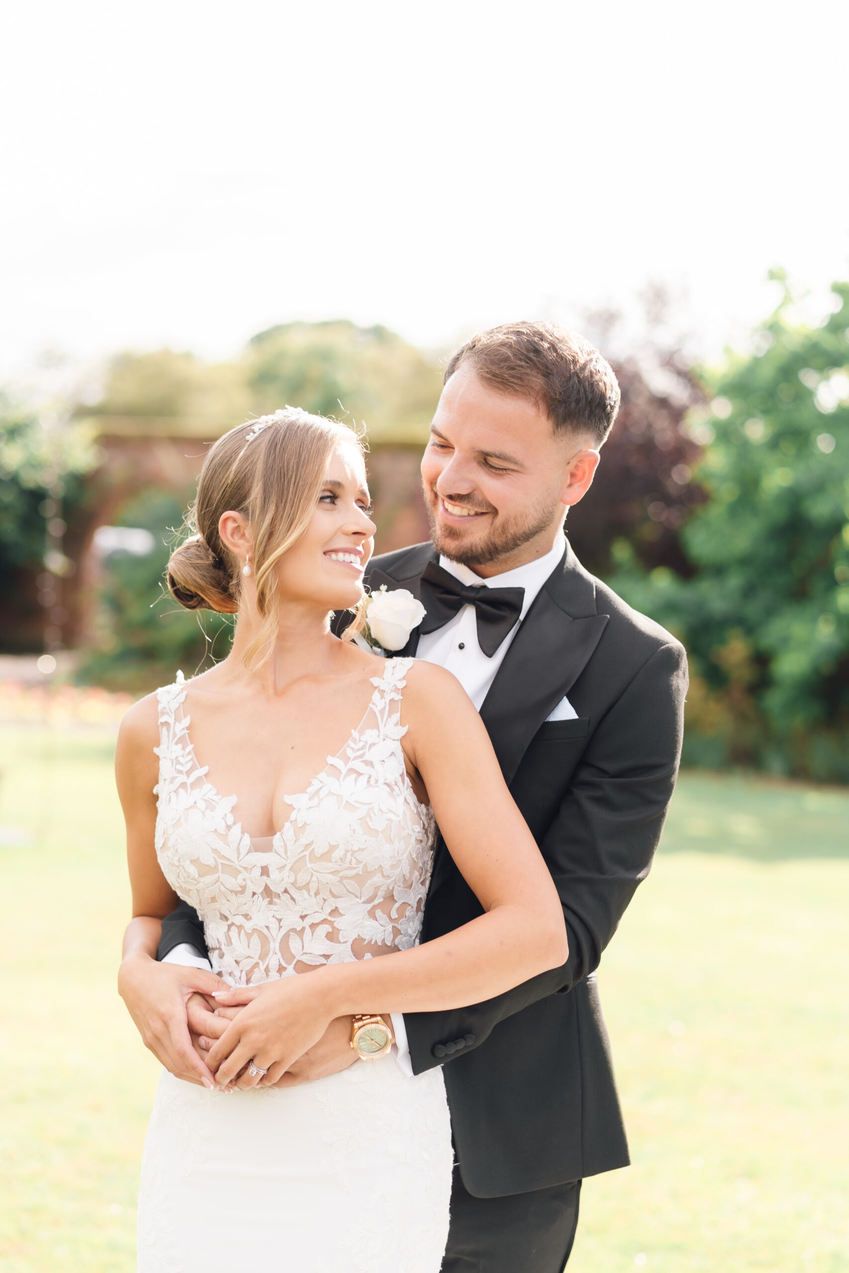 Irnham hall wedding day bride and groom