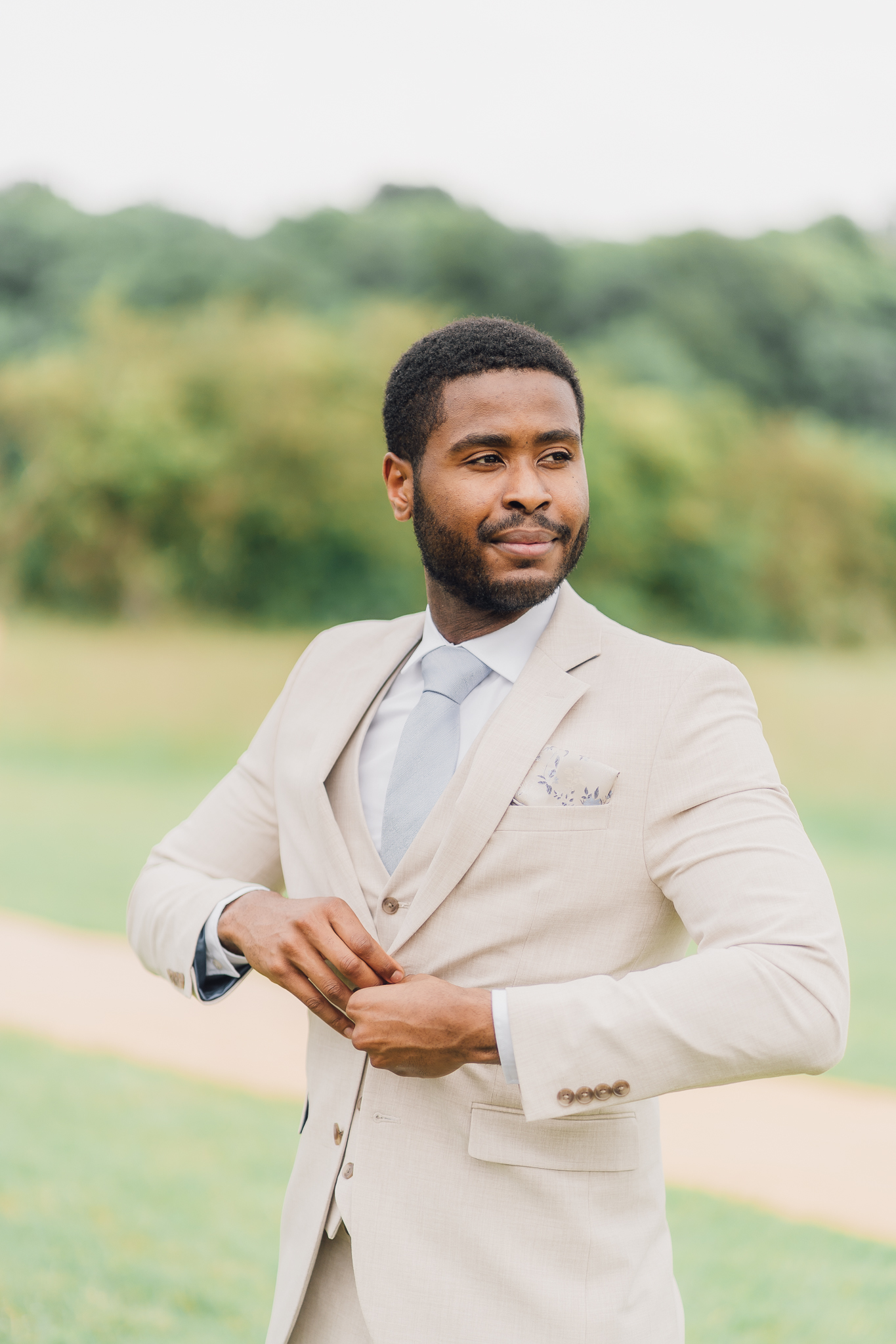 groom at swanley meadows in cheshire from a light & airy cheshire wedding photographer